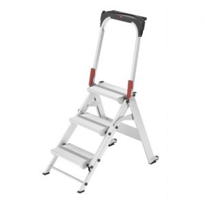 Hailo-8883-001-Mini escalera de aluminio ST100 TopLine (3 peldaños)