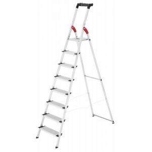 Hailo-5_8818-001-Escalera de tijera de aluminio con peldaño ancho XXL EasyClix (8 peldaños)