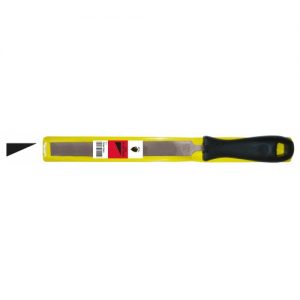 Erizo-LFNPPUE10-Lima de mecánico plana punta entrefina de 10" con mango negro y funda de plástico
