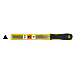 Erizo-LFNTE8-Lima de mecánico triangular entrefina de 8" con mango negro y funda de plástico