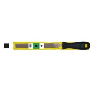 Erizo-LFNCE8-Lima de mecánico cuadrada entrefina de 8" con mango negro y funda de plástico