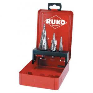 Ruko-101026-Juego 3 brocas escalonadas HSS tamaño nº 0/9, 1 y 2