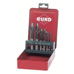 Ruko-102451-Juego de 6 avellanadores planos HSS DIN 373 paso standard