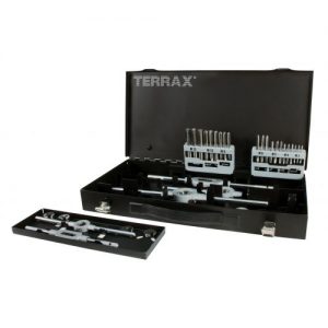 Terrax-A245020-Juego herramientas de roscar 37 piezas en estuche metálico