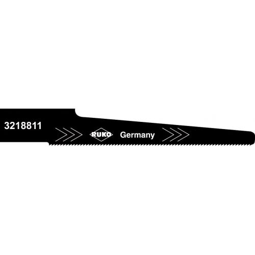 Ruko-3218811-Pack de 5 sierras de calar acero de corte ultra rápido para sierras neumáticas de carrocería, 91,5 mm (paso 1 mm)